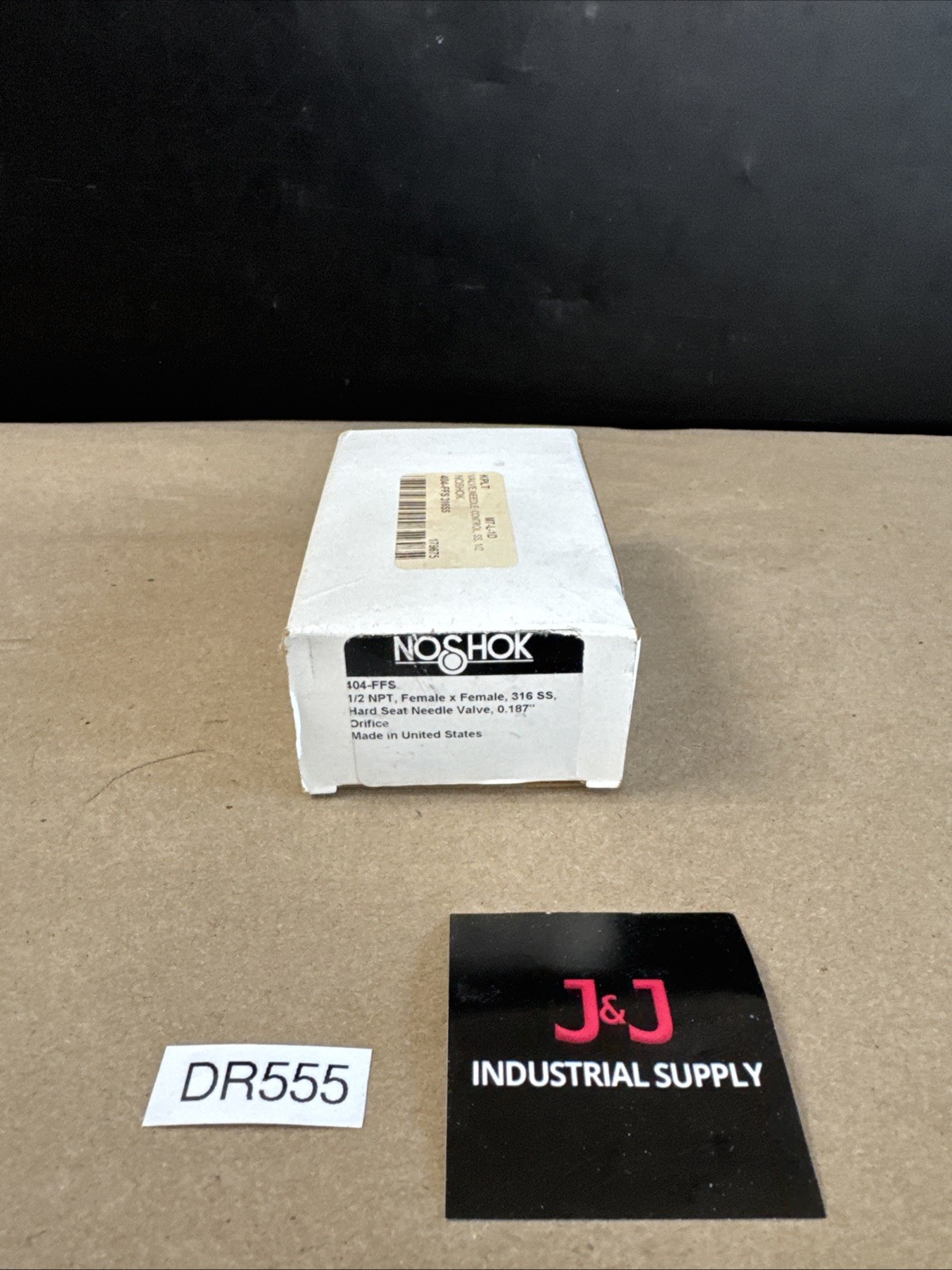 New no box NoShok 404-FFS Hard Seat Needle Valve 1/2" NPT F/F 0.187" Orifice