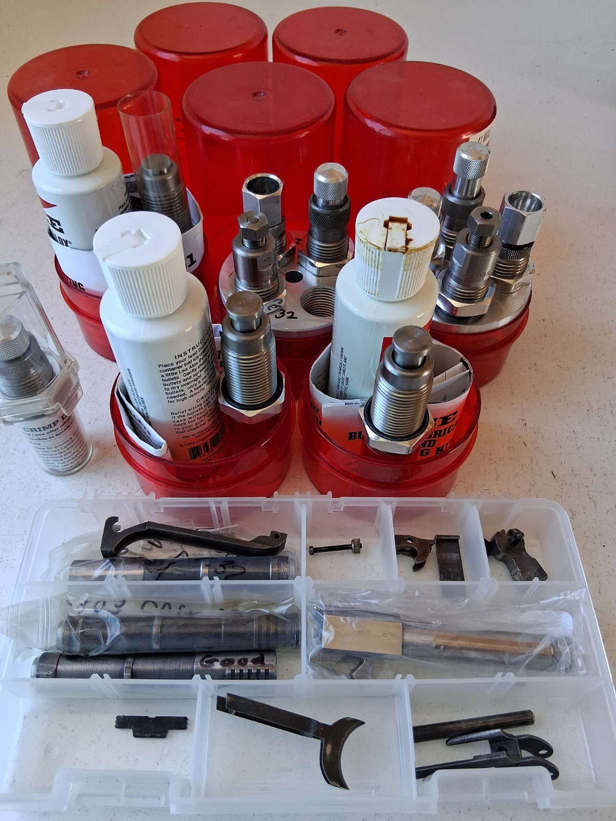 5 sets  Die Sets w/Shellholder For .32,.451,.41,.356,.311 with gun parts.