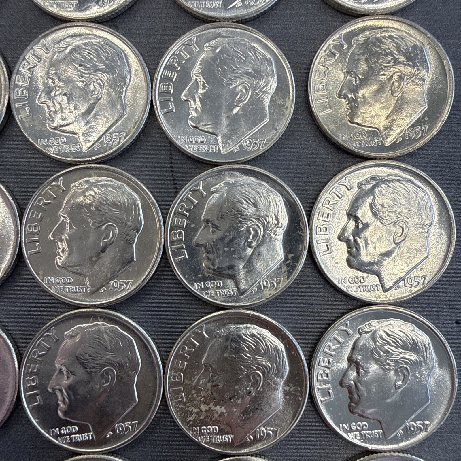 1957 D Roosevelt Silver Dime 50 Coins