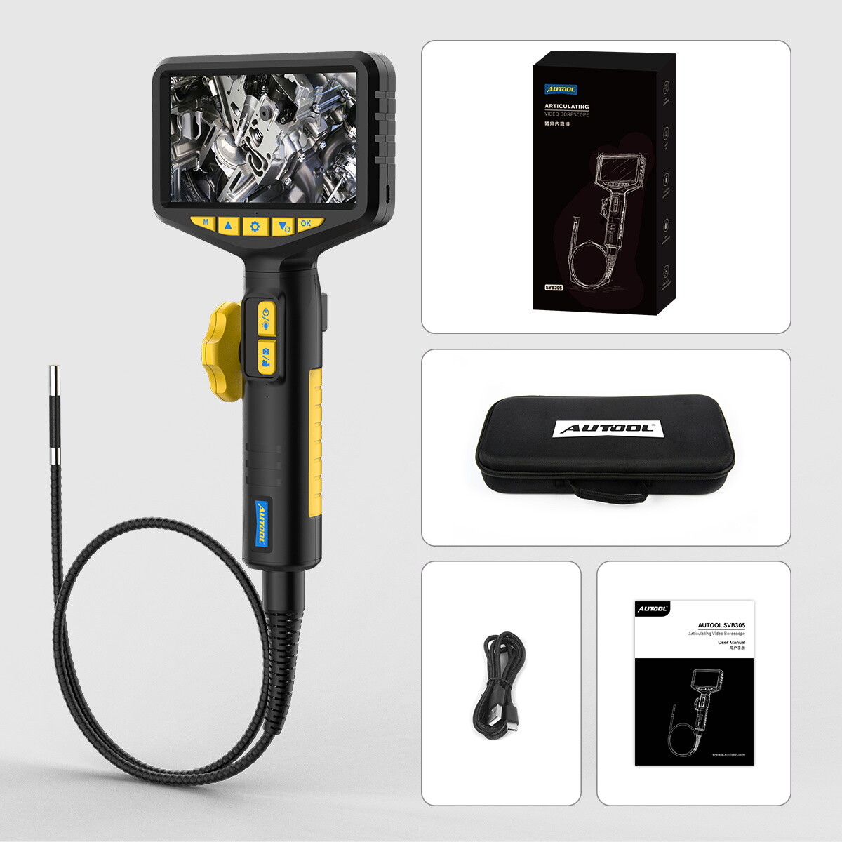 Precise Industrial Endoscope Camera 1080P HD Screen Borescope Inspection Camera