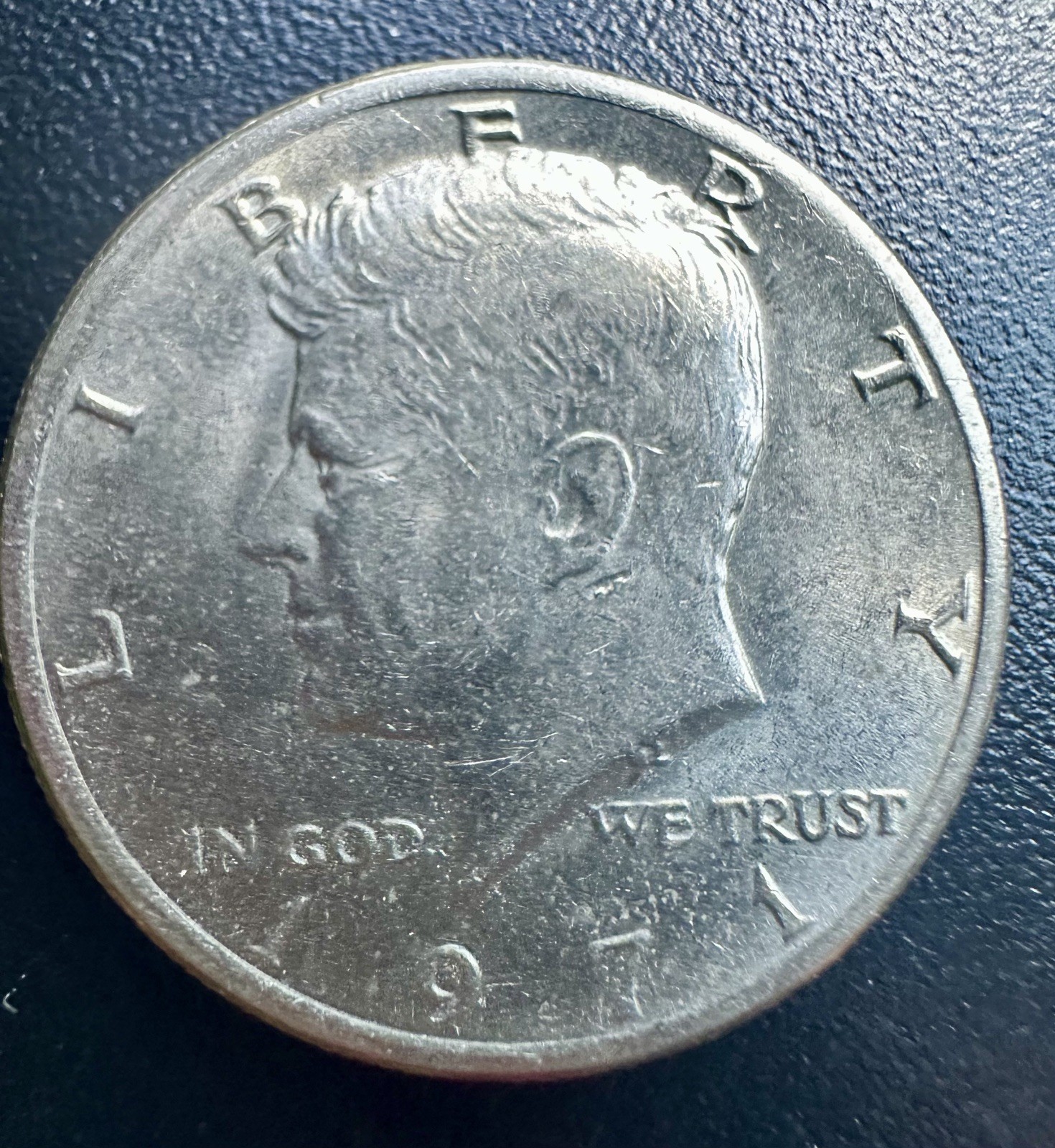 1971 Kennedy Half Dollar No Mint Mark  FG STAM ON TAIL SIDE ~ RARE