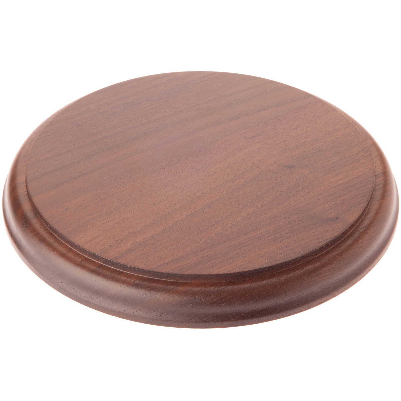 Plymor Solid Walnut Round Wood Display Base w/ Ogee Edge, 7.5" x 7.5" x 0.75"