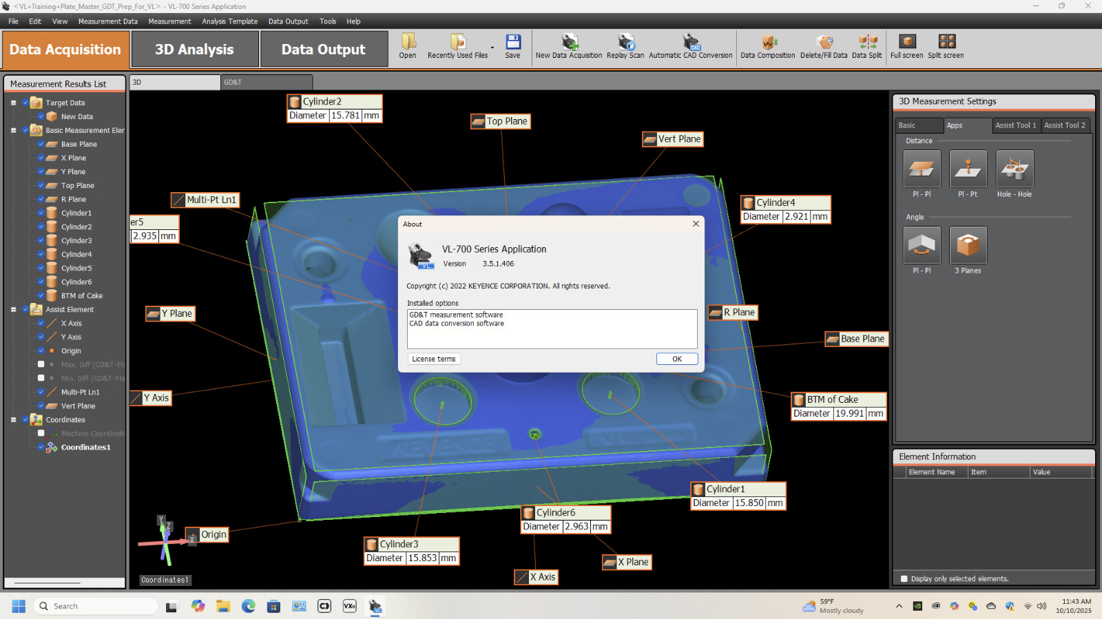 3D Scanner  Keyence VL-770 VL-750 VL-700 3D Scanner CMM applications modules