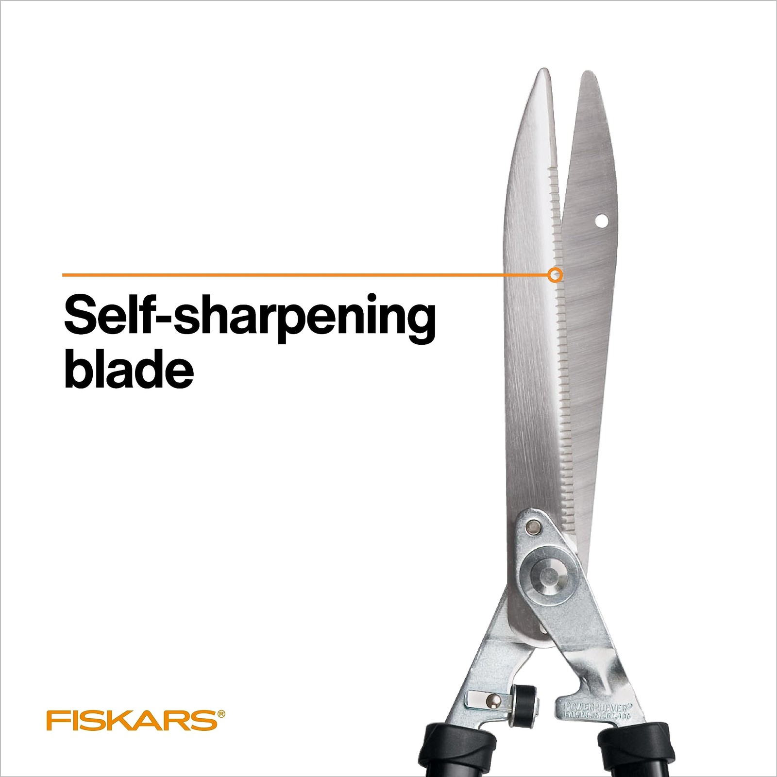 Fiskars Power-Lever Extendable Hedge Shears, Self-Sharpening Serrated Steel B...