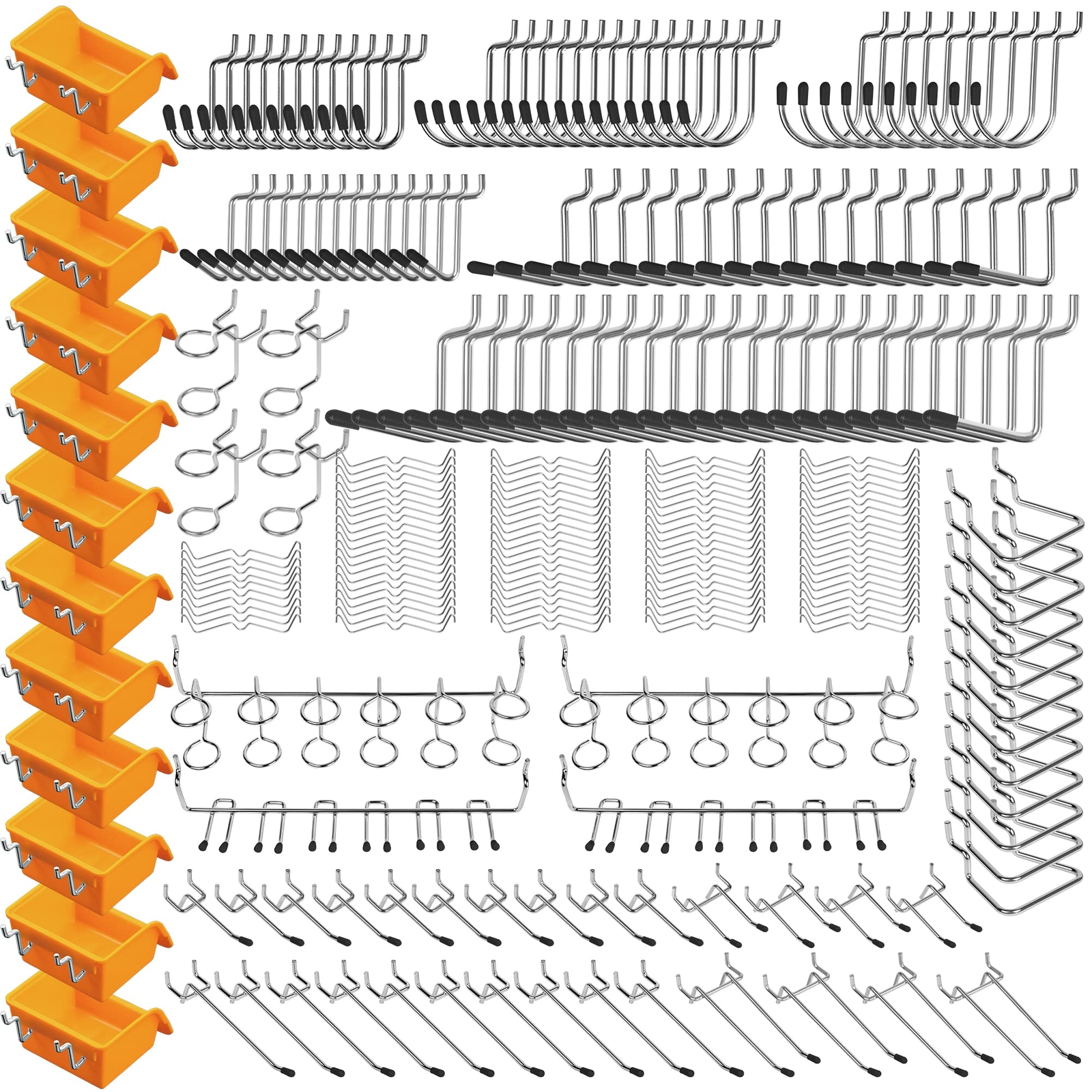 260 Piece Pegboard Hooks 1/8 and 1/4 inch peg Board Organizer Accessories with P