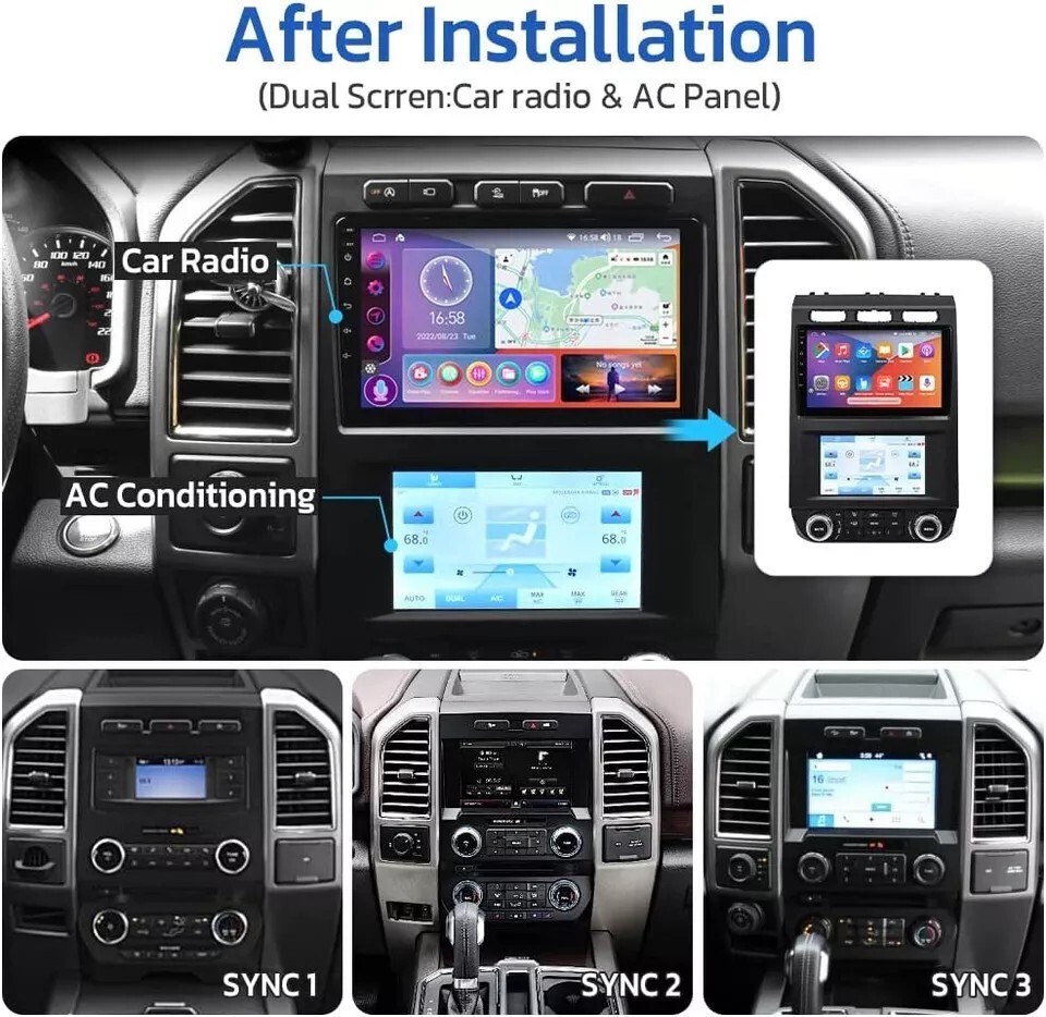 9'' Car Stereo Radio Auto Android Carplay Navi 4+64GB For Ford F150 2015-2021