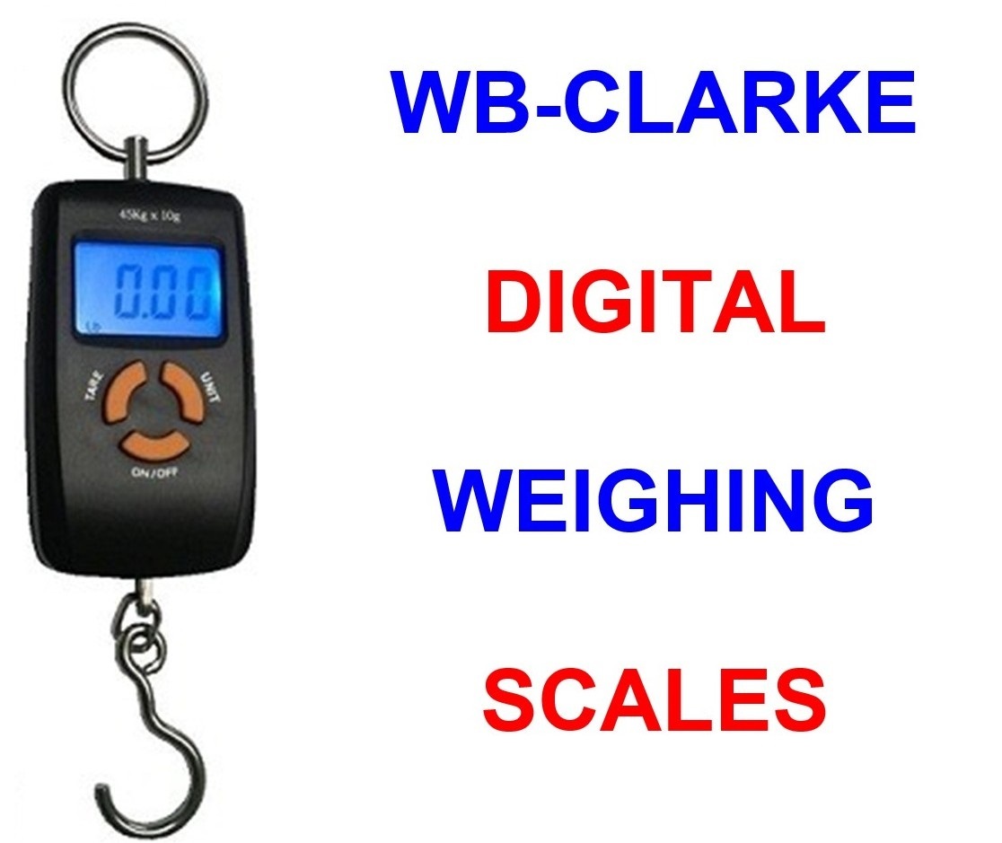 WB-CLARKE 45kg DIGITAL WEIGHING SCALES FOR TROUT BARBEL CARP FISHING WEIGH SLING