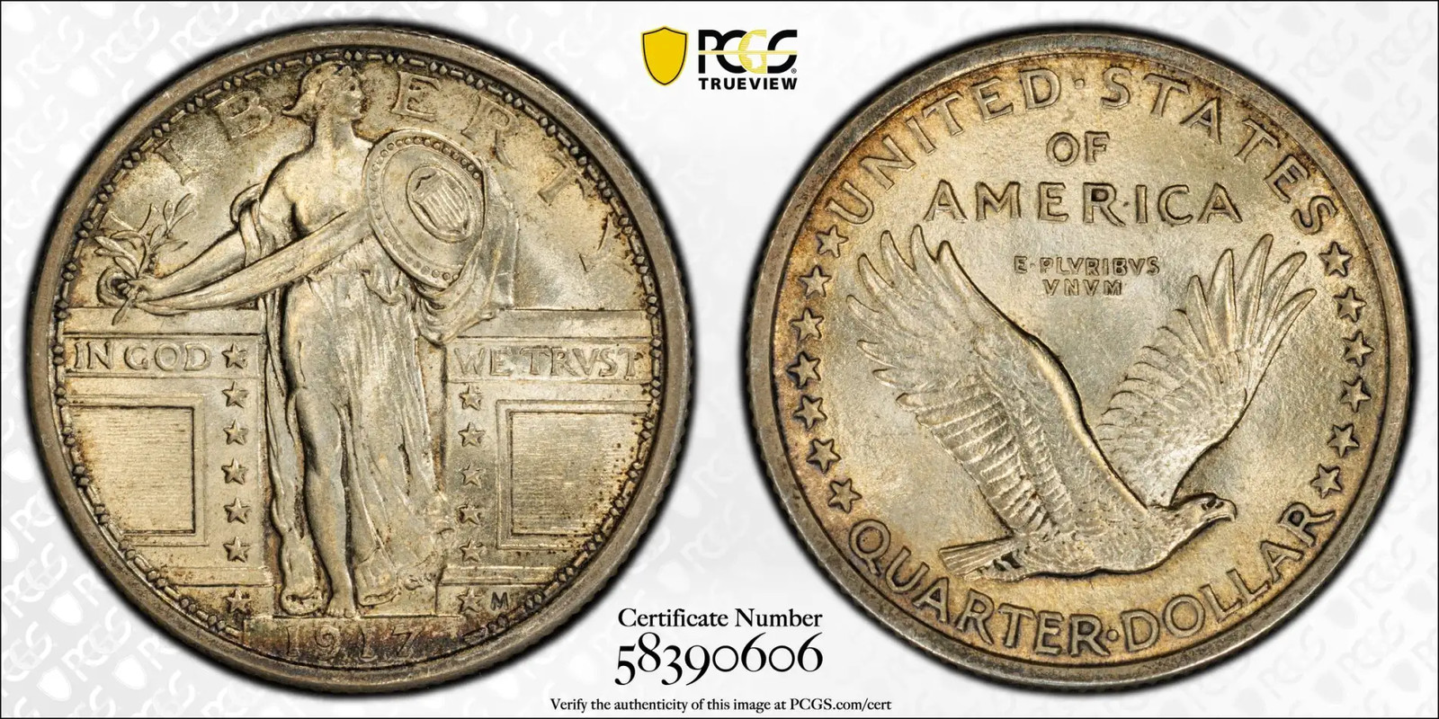1917 Quarter Dollars Standing Liberty Quarter PCGS MS-64 FH Type 1