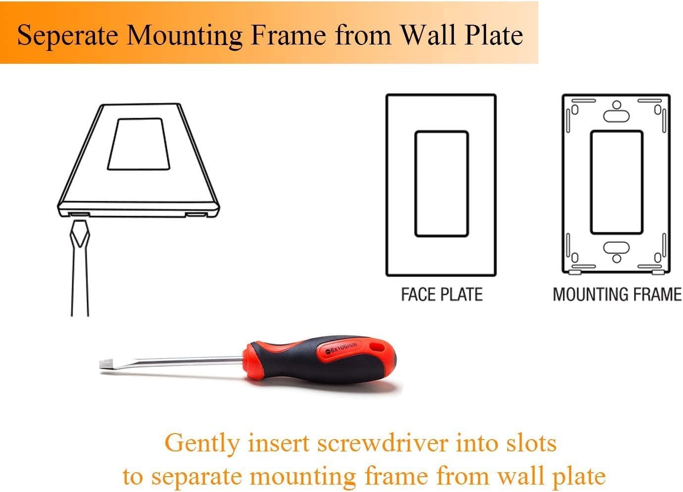 Dimmable Light Switch, In Wall Mount, Works with LED CFL Bulbs, 600W, White