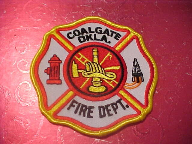COALGATE OKLAHOMA FIRE DEPARTMENT PATCH SHOULDER SIZE UNUSED 4 X 4