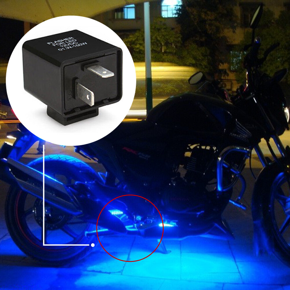 12V 2-Pin Motorcycle Blinker Adjustable LED Flasher Relay Turn Signal Indicator