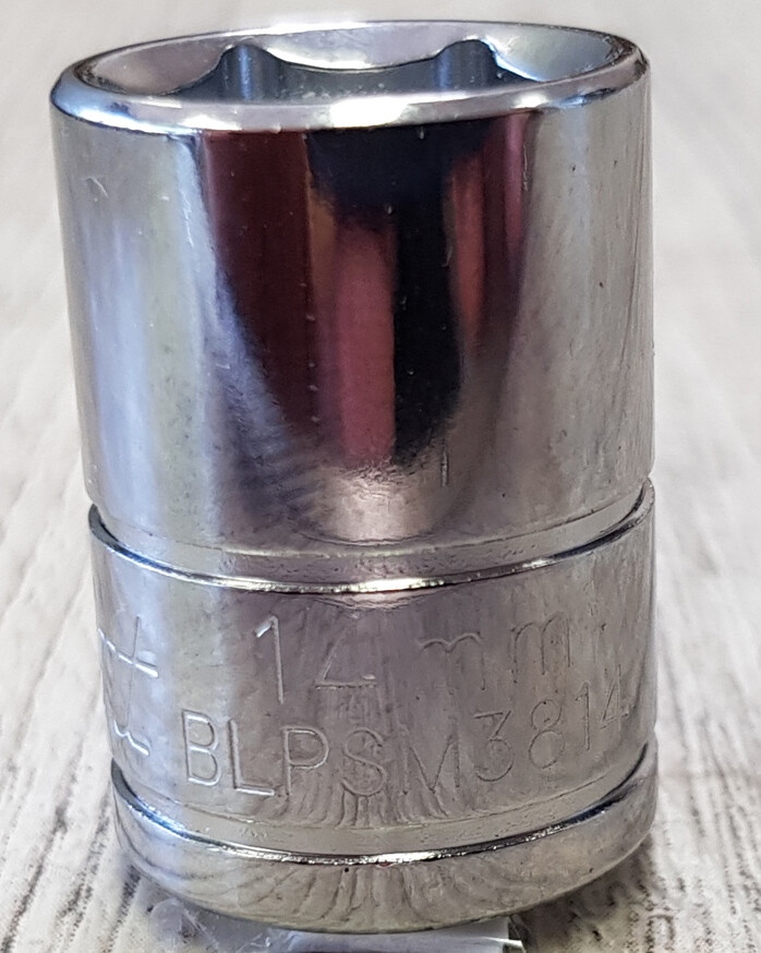 NEW 14MM BLUE POINT ™ TOOLS BLPSM3814  METRIC 6 POINT 3/8" DRIVE CHROME SOCKET