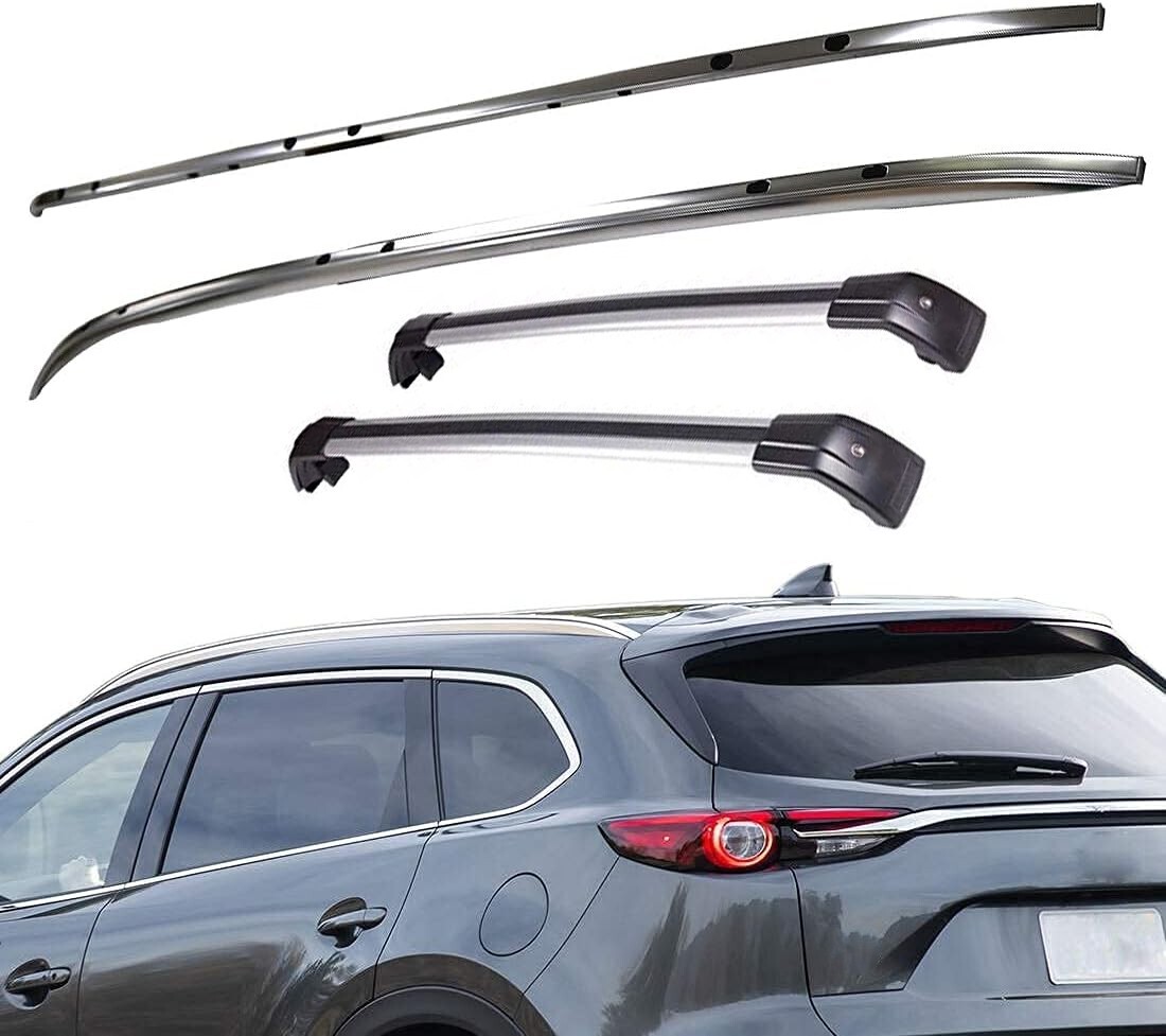 4pcs Roof Rail Rack Bar Cross Bar Crossbar Carrier for Mazda CX-9 CX9 2016-2020