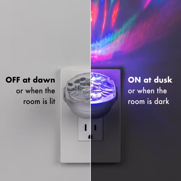 LED Night Light Projection Baby Plug-in, Color Changing, Light Sensing, Auto On