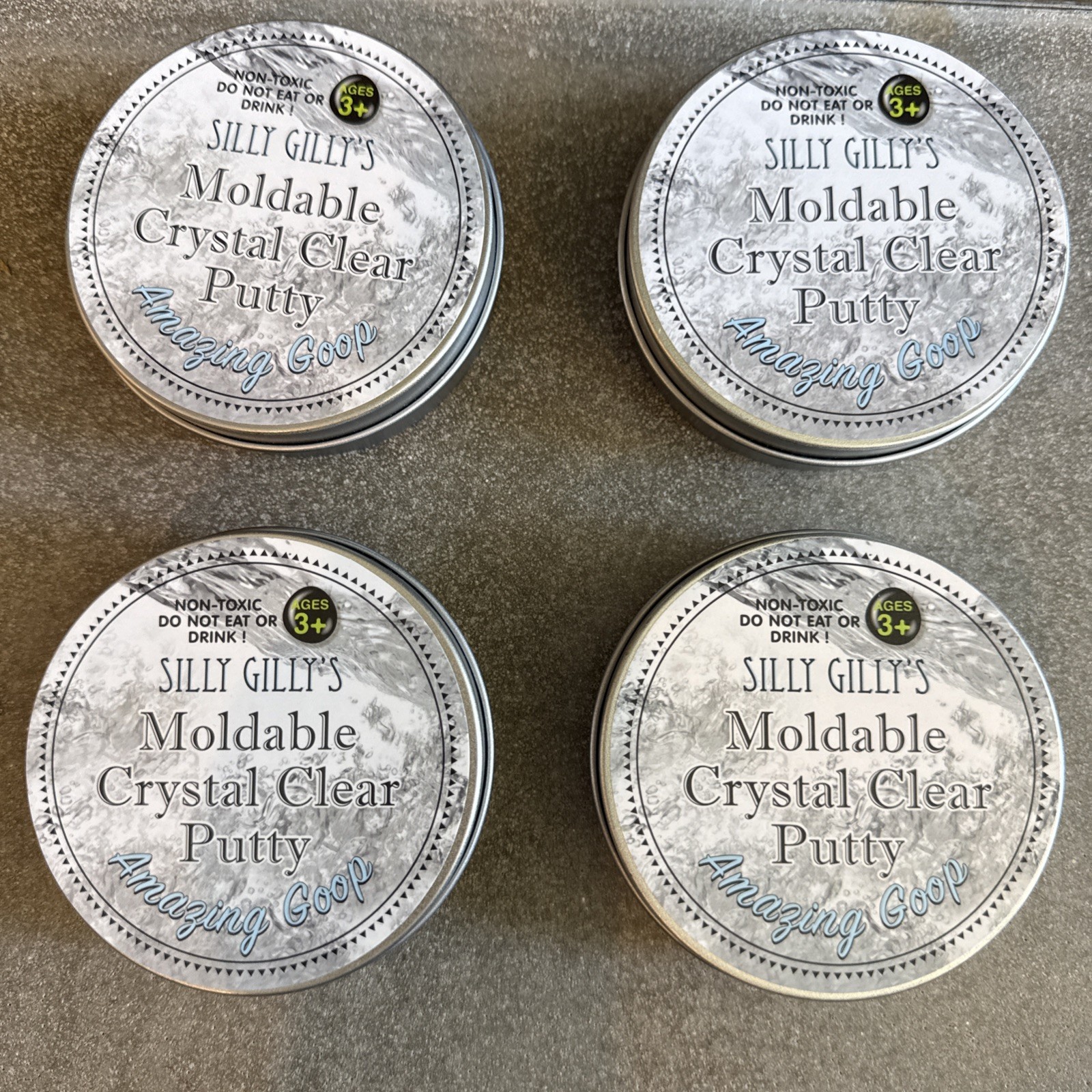 4 Goo Lab Crystal Putty – Clear Sensory Stretch Putty – New Sealed – 40g Tin