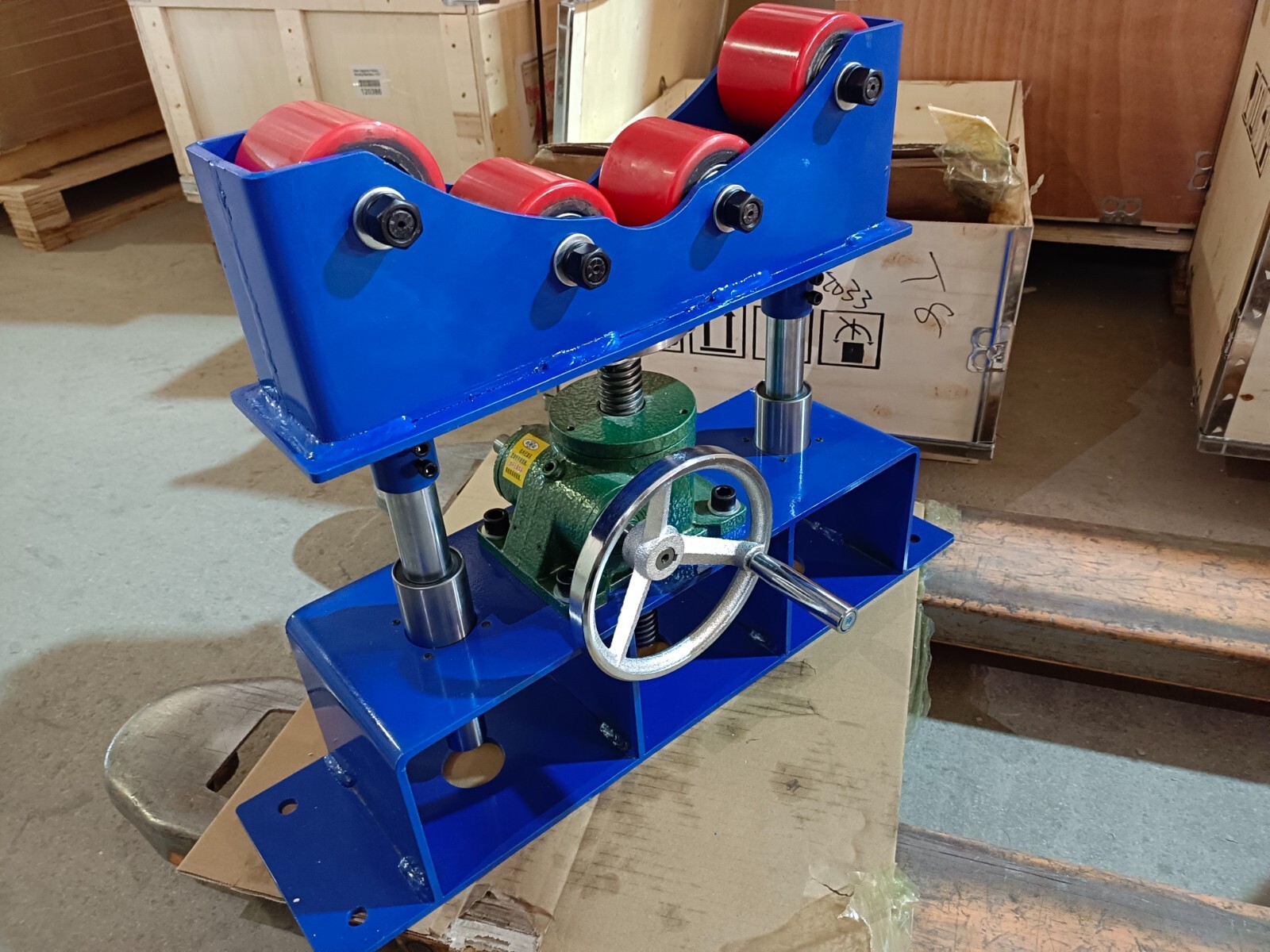 2-Pcs 1100Lbs Capacity Manual Roller Accurate Rolling Support Frame for Welding