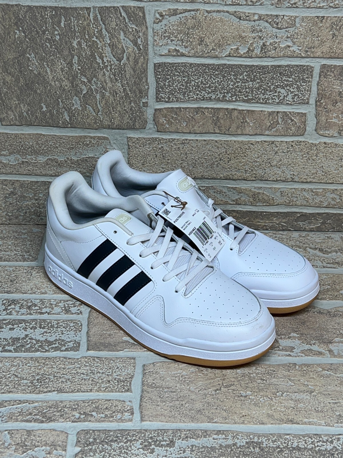 Adidas Postmove Basketball White Black Gum Mens H00462 Size 12 NEW