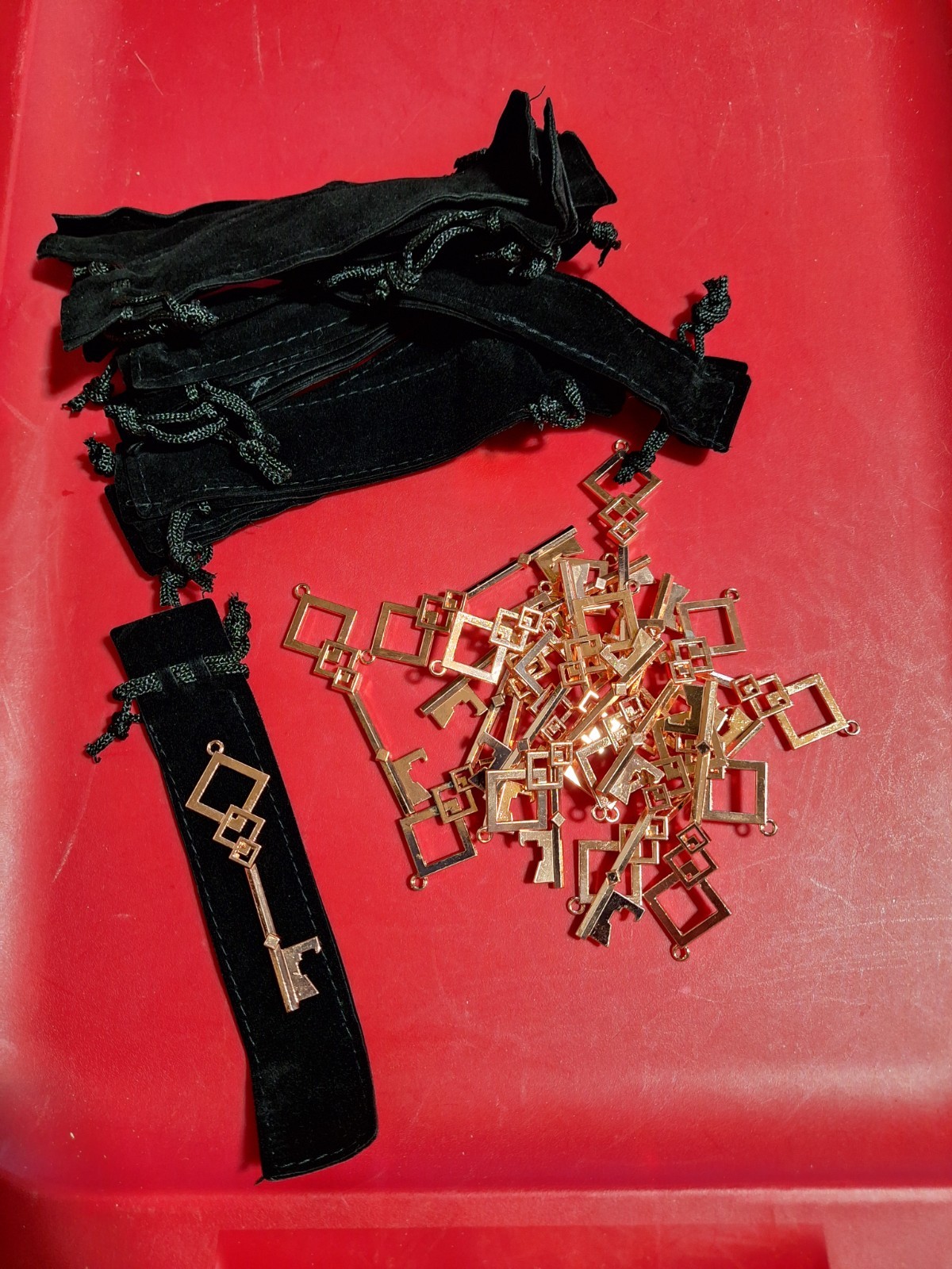 Lot of 20- Key  Bottle Opener Square W/small black  Bags READ BELOW