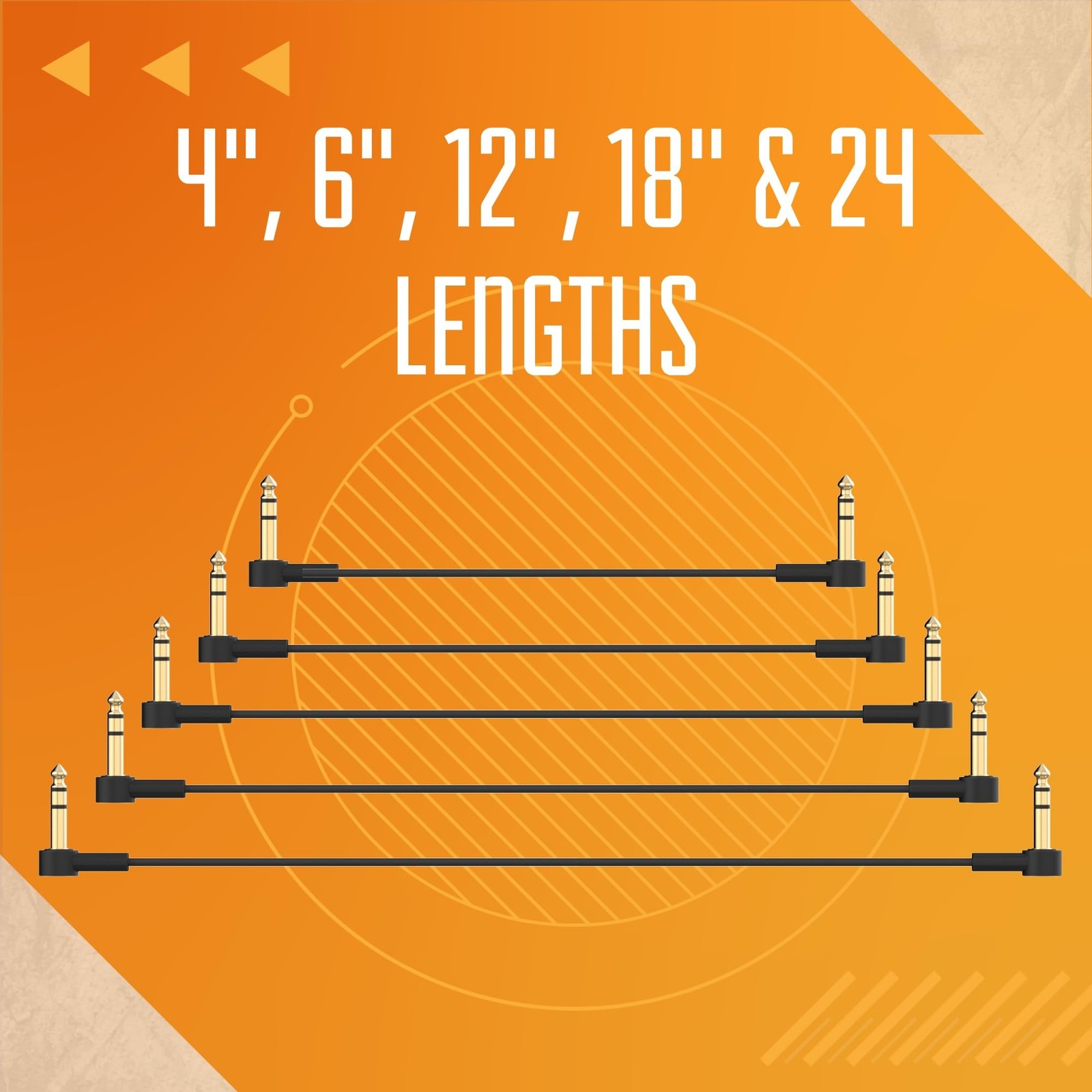 1/4" Stereo TRS Flat Patch Cables - 18" Ultra-Thin, Right Angle | Low Profile...