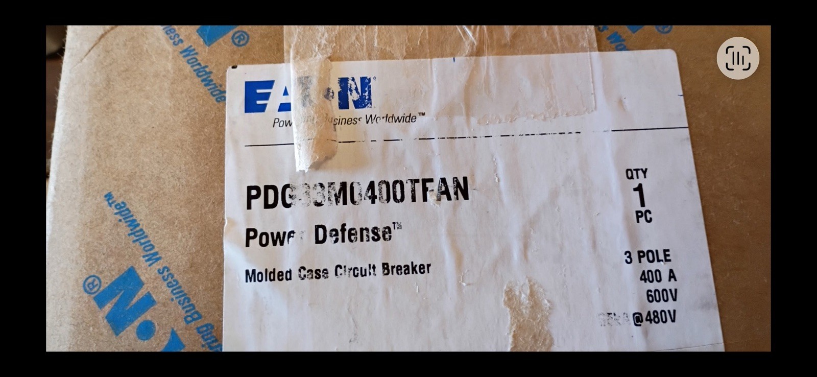EATON PDG33M0400TFAN Circuit Breaker 400 AMP 3P