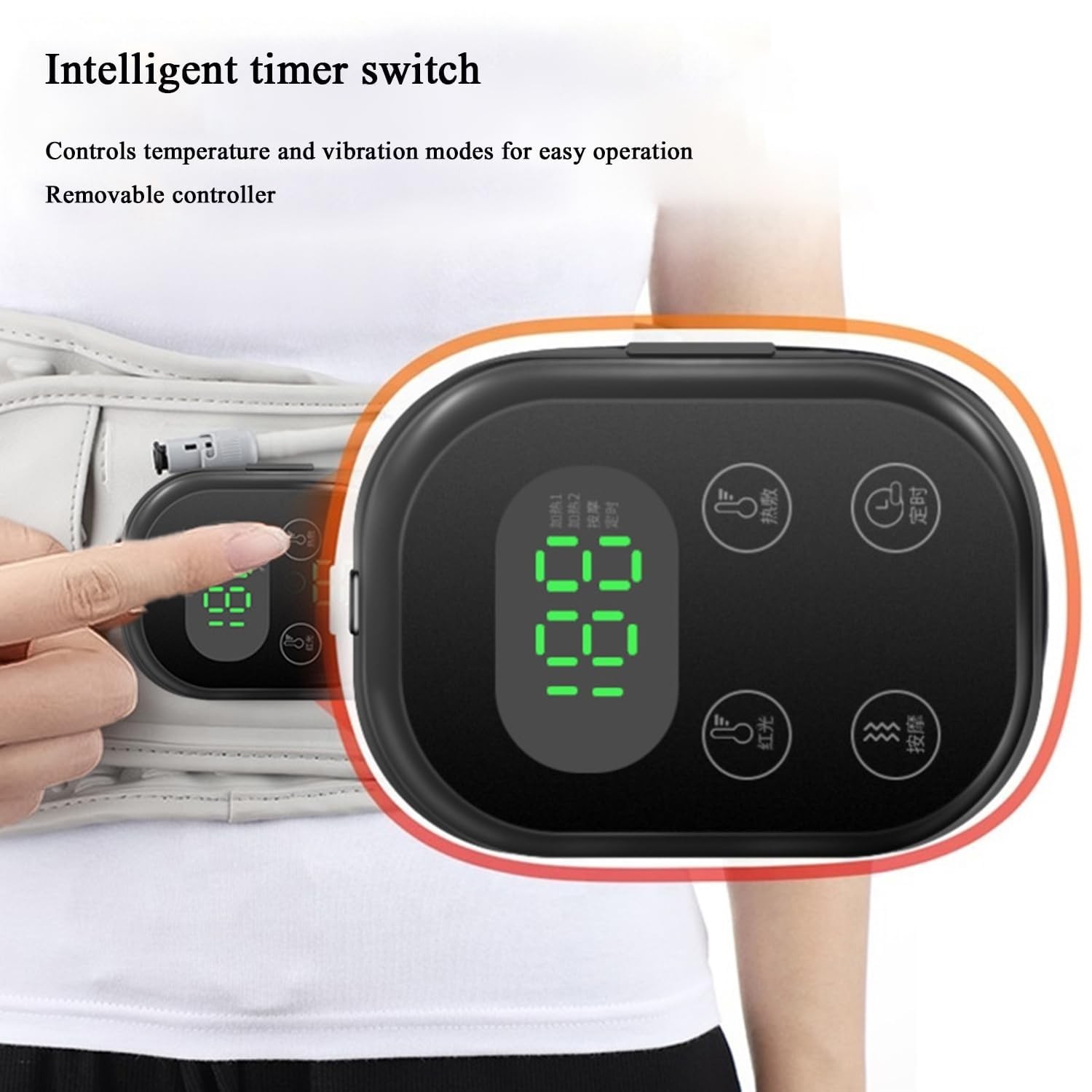 Lumbar Massage Belt With Red Light Heating Decompression Relieve Lower Back Pain