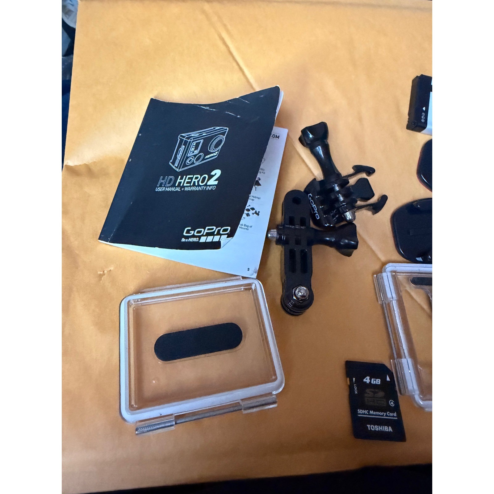 GoPro HD Hero 2 Accessory Bundle Battery 4GB SD Card Mounts Manual Backdoors