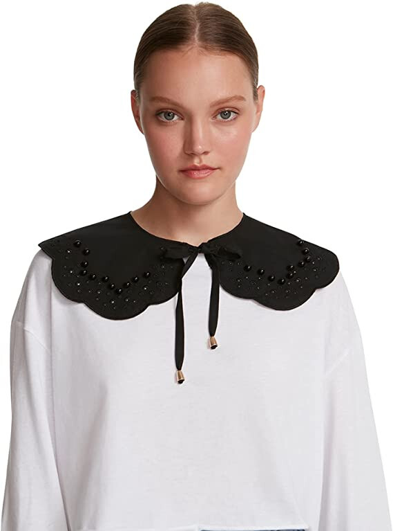 3-PACK Steve Madden Eyelet Collar White Removable Bead Cotton Goth Punk Emo LOT