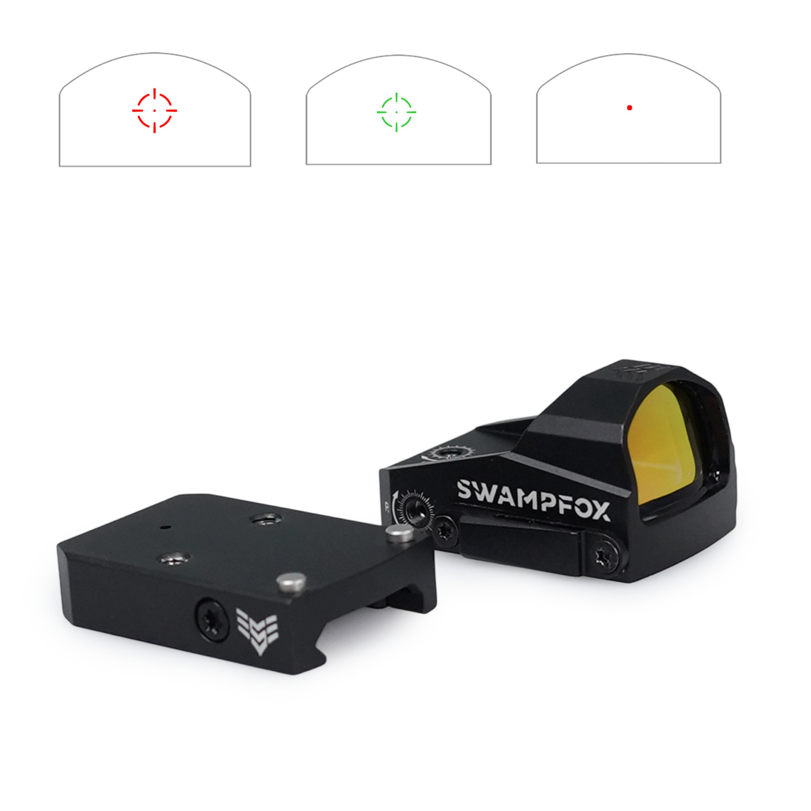 Swampfox Kingslayer 1X22mm Red Circle Dot Sight 3 MOA Micro Reflex Sight For RMR