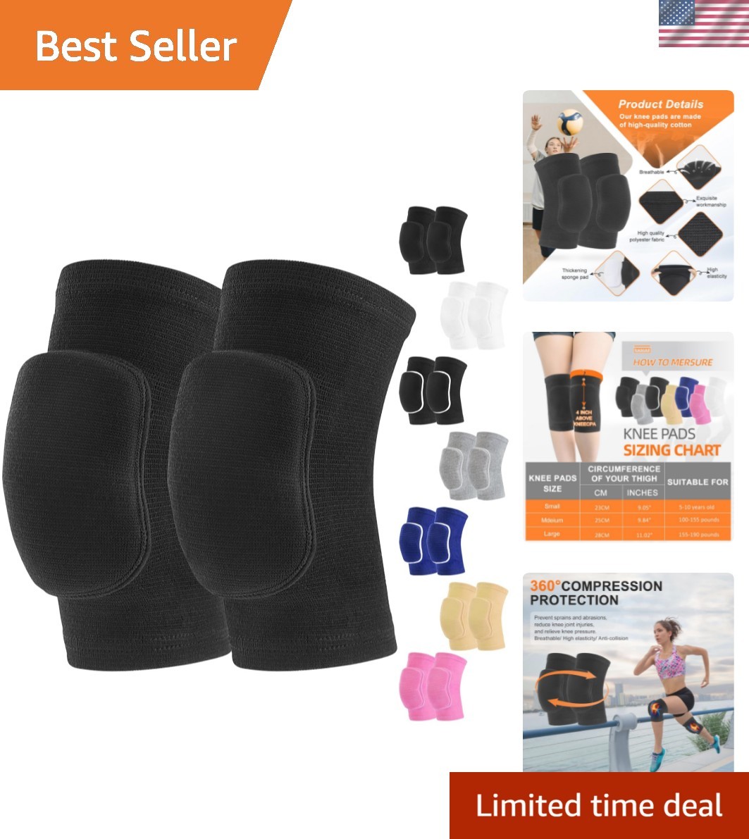 Youth & Adult Knee Pads for Volleyball, Dance, Yoga - Soft & Durable Protection