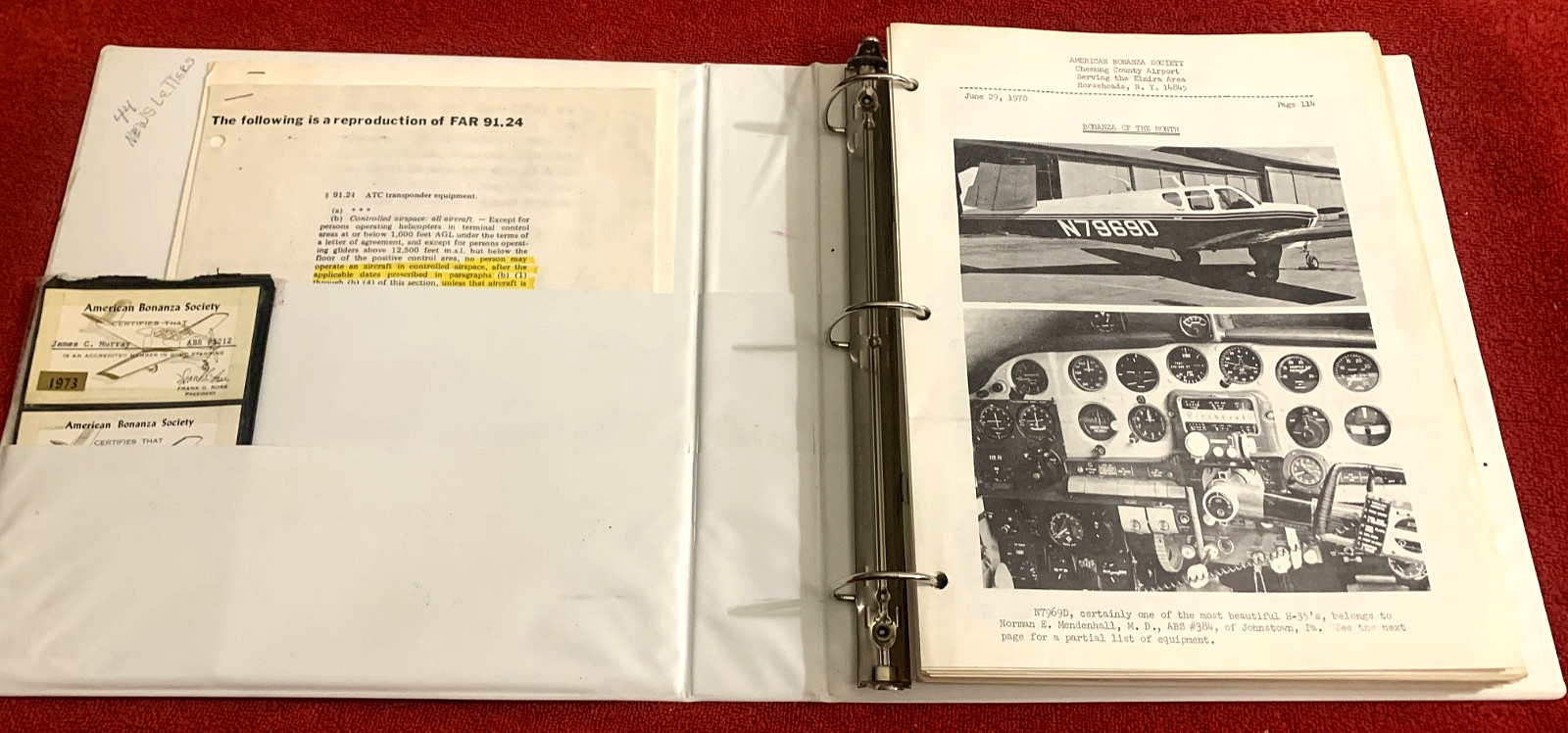 44 American Bonanza Society Newsletters   NICE CONDITION
