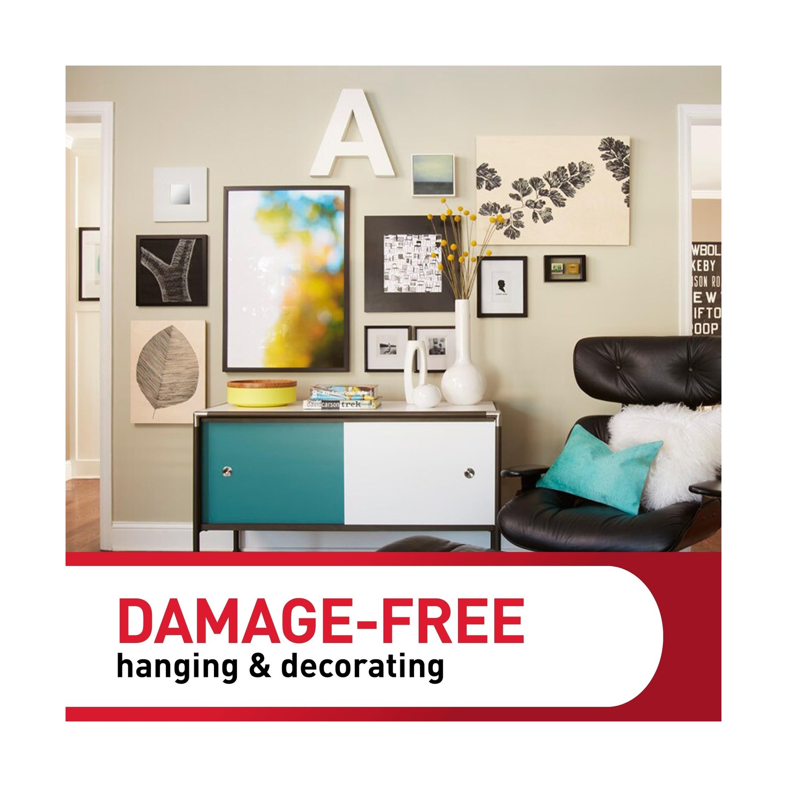 Command 4 lb Small Picture Hanging Strips 18 Pairs (36 Command Strips), Damag...