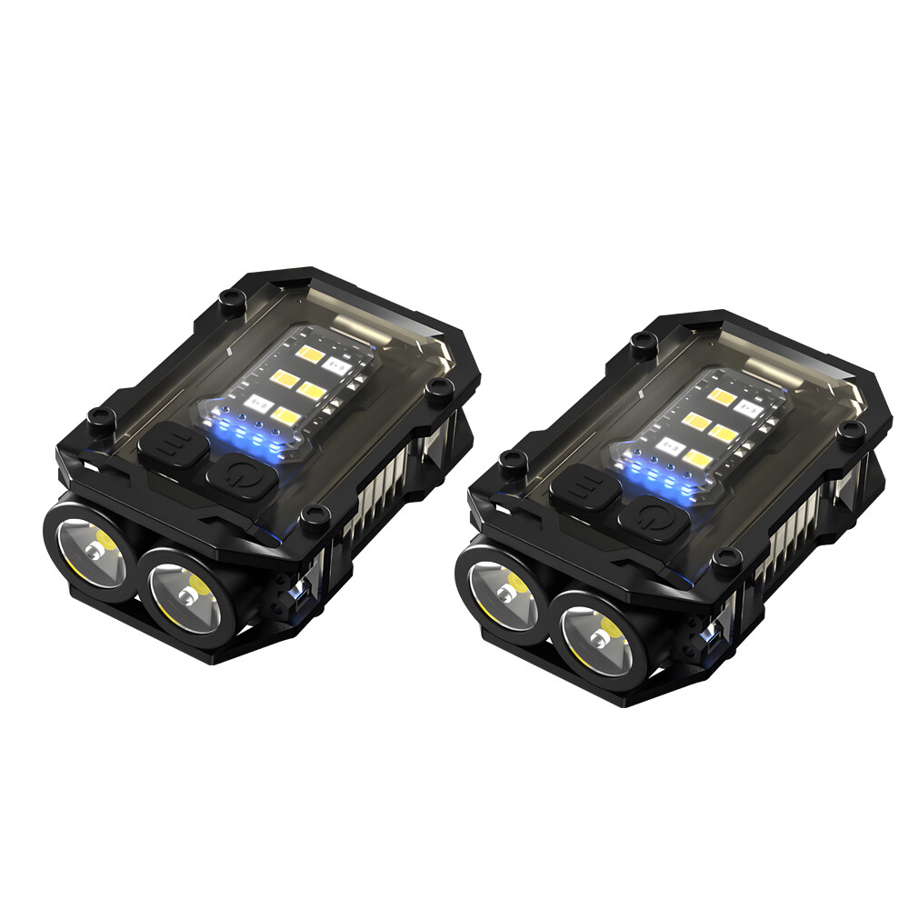 2PCS Rechargeable Mini EDC Keychain Flashlight Compact Pocket COB Light Night