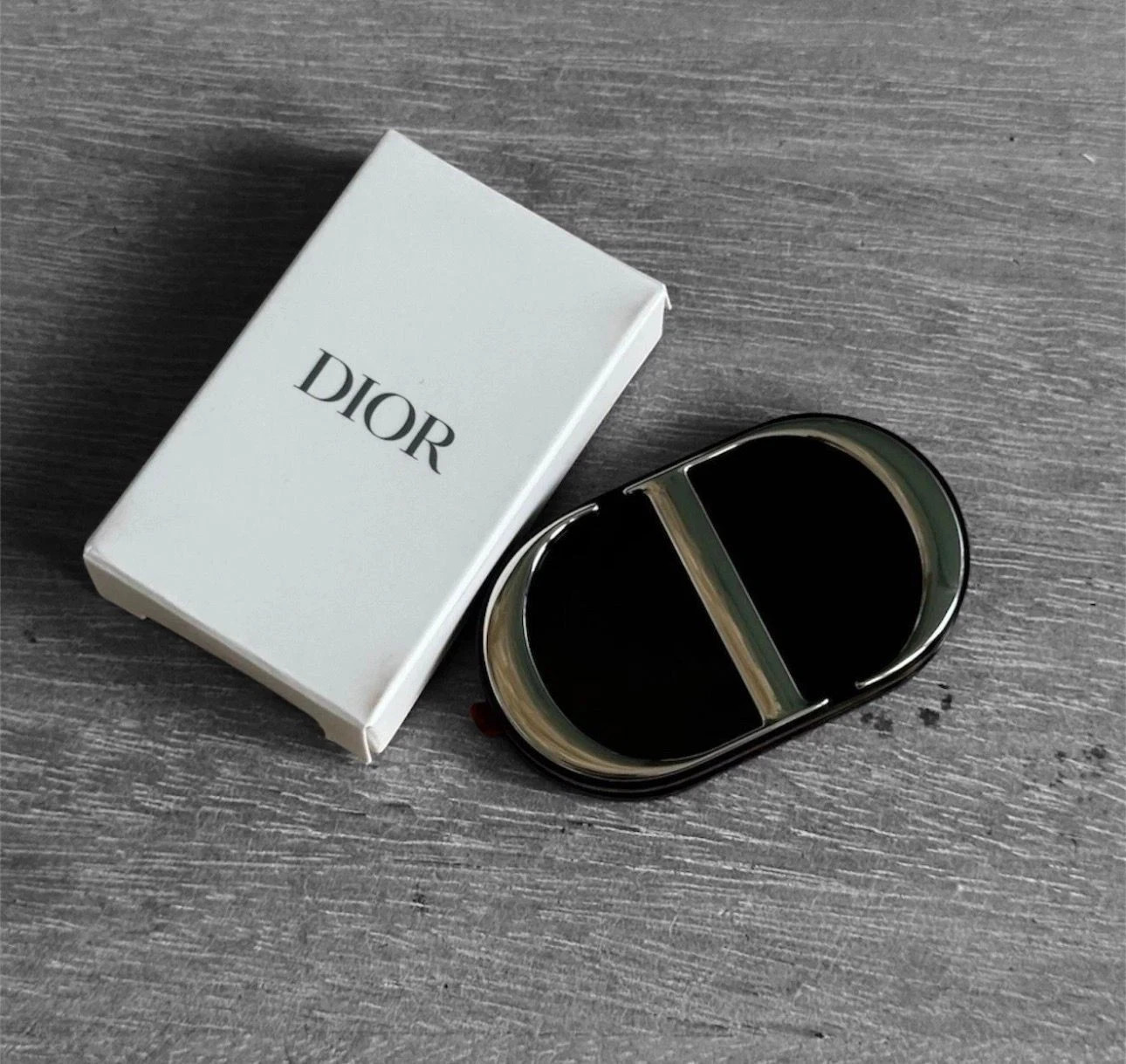 CD Logo Mirror Phone Ring Holder Stand Dual Mirror 3M BLACK GWP