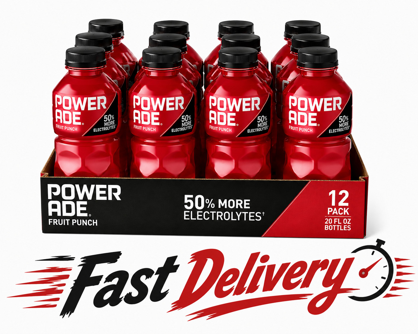POWERADE Fruit Punch Sports Drink – 20 fl oz Bottles, Pack of 12