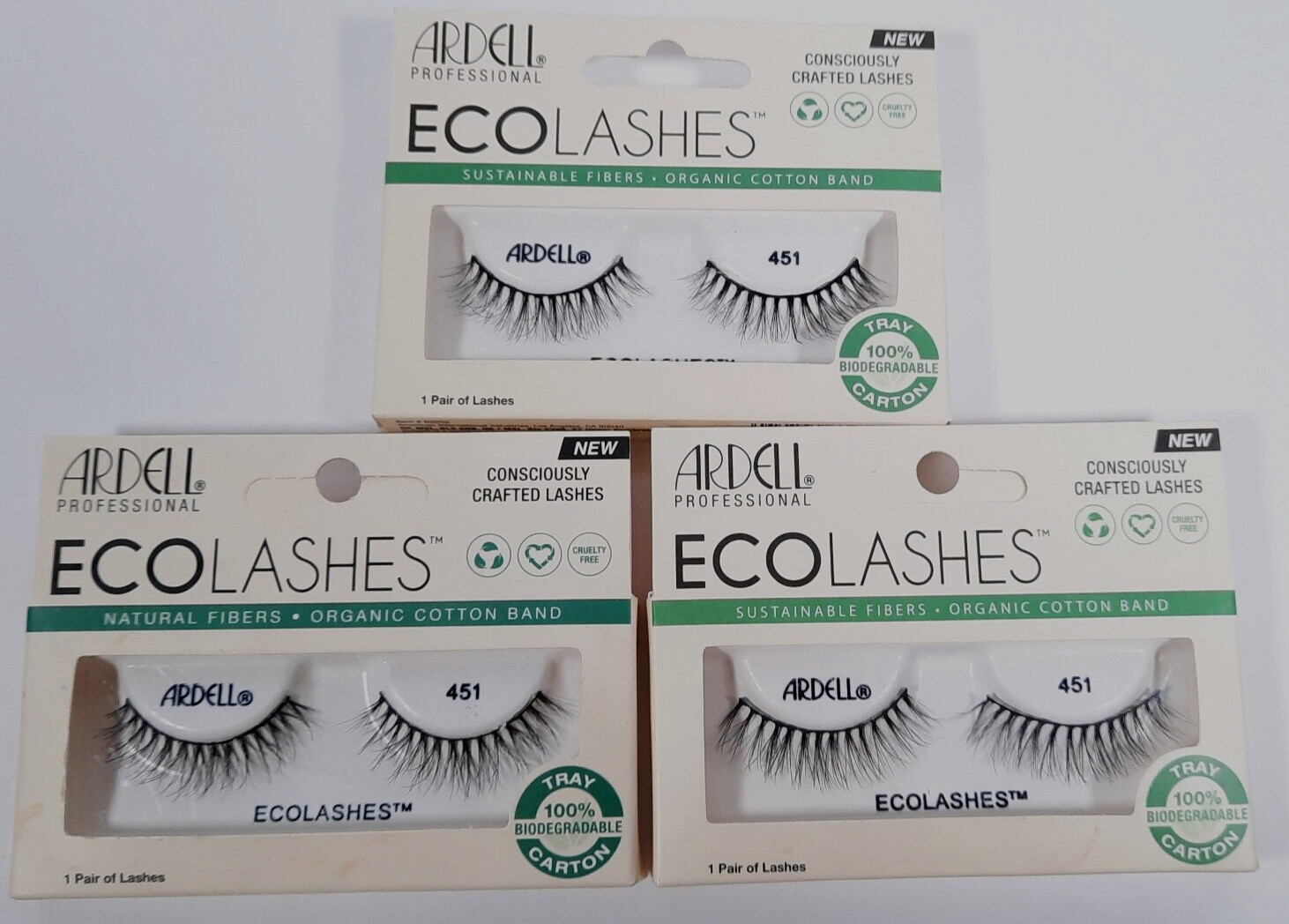 ARDELL Eco Lashes 451 Sustainable Fibers Organic Cotton Band 3 Pack Cruelty Free