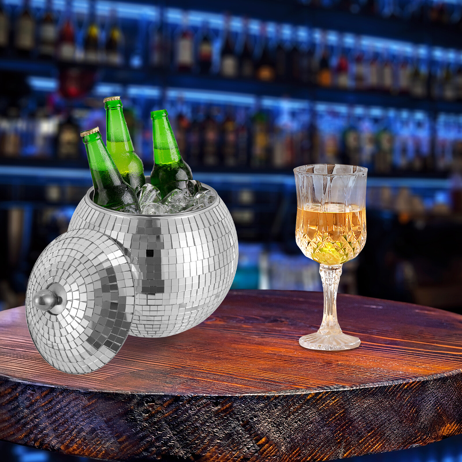 1.5L Disco Ice Bucket Disco Ball Shape Stylish Ice Storage for Club Restaurant