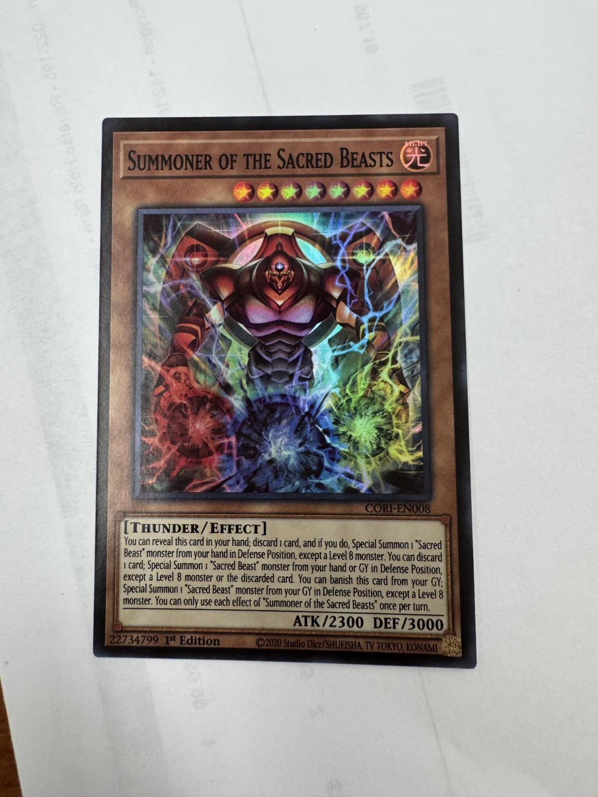 Summoner of the Sacred Beasts - CORI-EN008 - Super Rare - Chaos Origins - NM/M