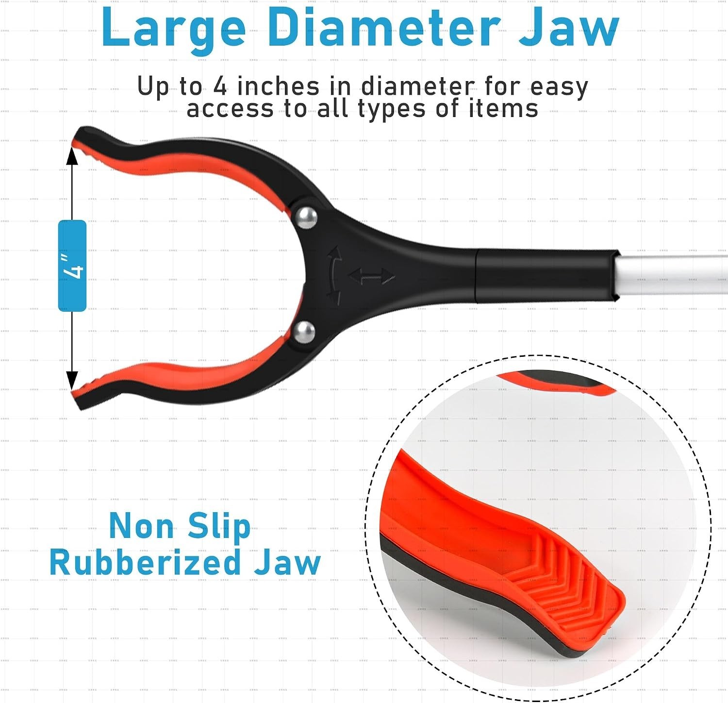 Grabber Reacher Tool, 32" Foldable, Orange, 2Pack | Lightweight, Extra Long, ...