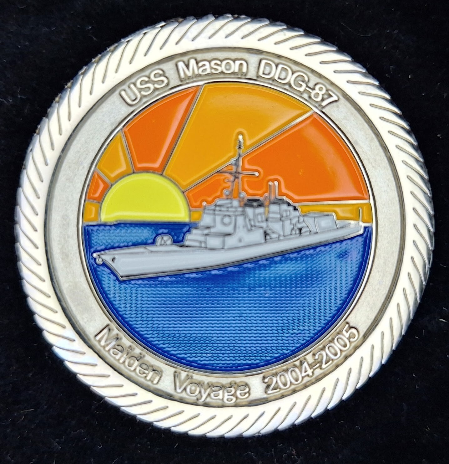 DDG-87 USS MASON Maiden Voyage - Navy Challenge Coin