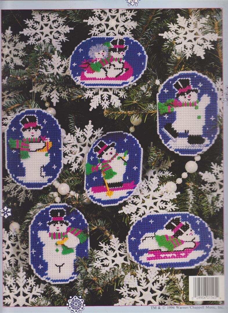 OOP!!! FROSTY SNOWMAN IN PLASTIC CANVAS