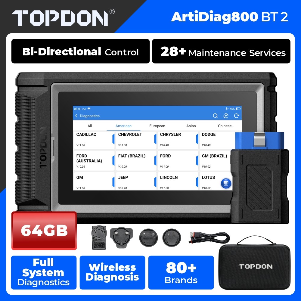 2026 Newest ArtiDiag800BT 2 TOPDON Scanner Bidirectional Diagnostic Scan Tool