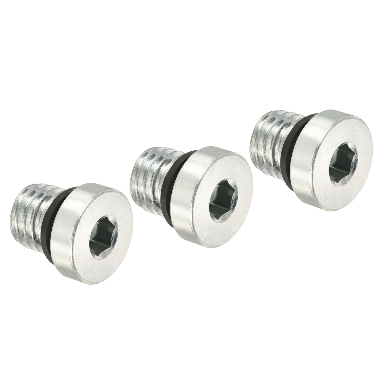 M12*1.75 Hex Head Pipe Fitting Plug, 3 Pack Male Thread 45# Steel Plug