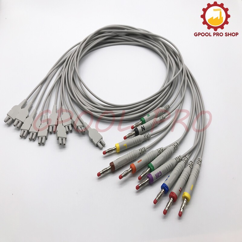 Compatible with Edan SE-18 SE-1515 ECG EKG 16Leads Wire Patient Cable Banana 4.0