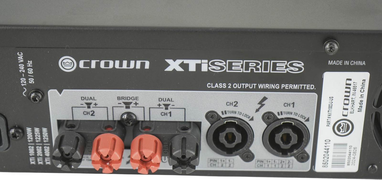 Crown XTi 1002 2-Channel 500W Power Amplifier - NO POWER