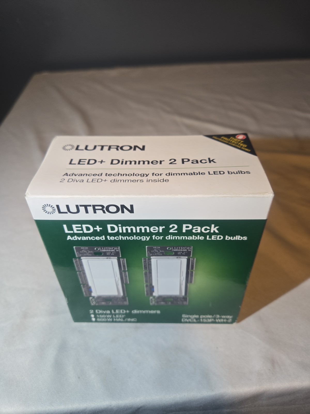 Lutron Diva LED+ Dimmer Switch White for Dimmable LED Bulbs 150-W (2-Pack)