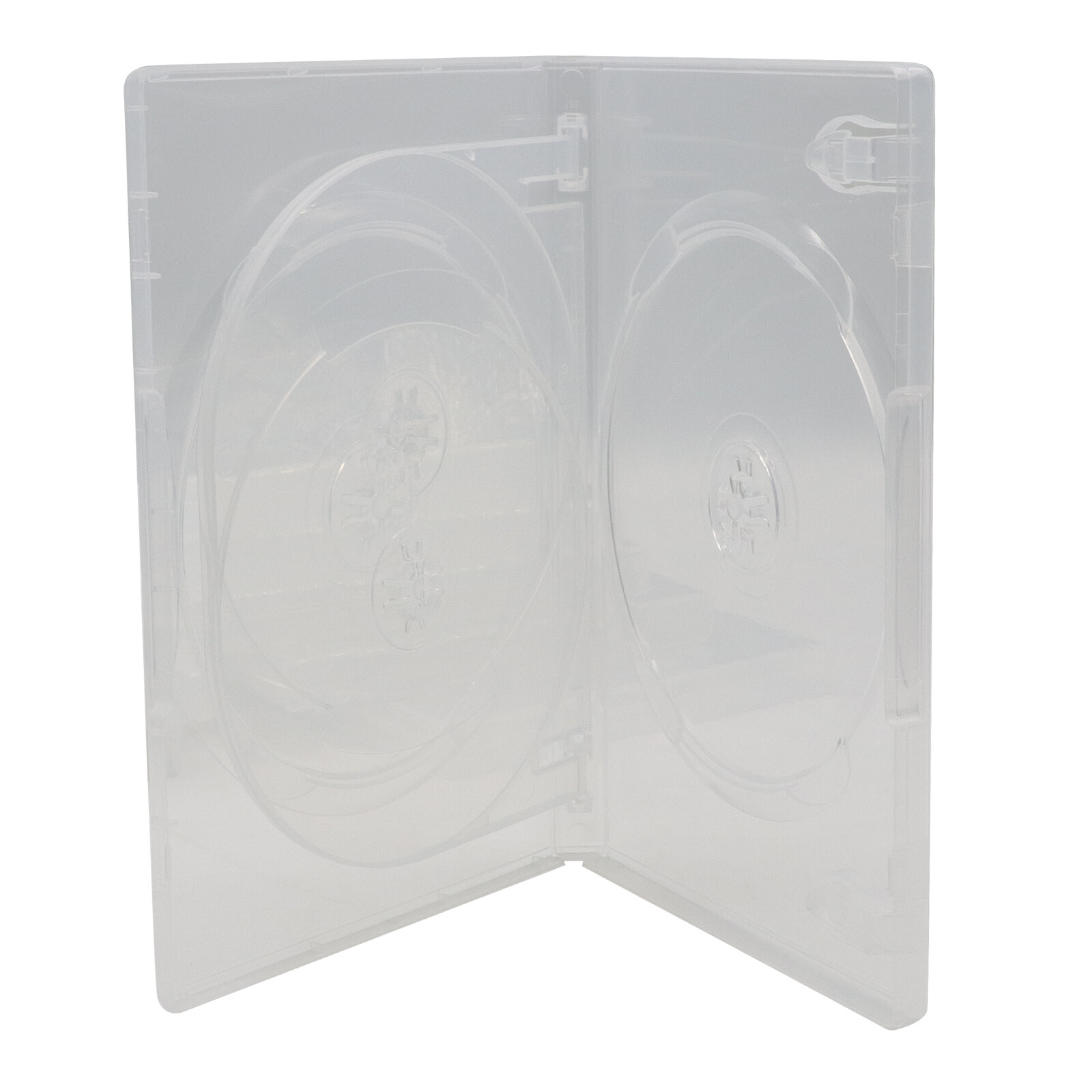 2Pack Clear Standard 4 DVD Storage Replacement Case Box 14mm 4 Discs Holder Flap