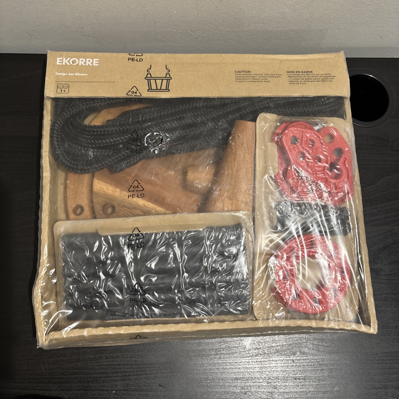 Ikea EKORRE Hanging Wooden Toddler Baby Bucket Swing Jon Eliason 400.410.46 New