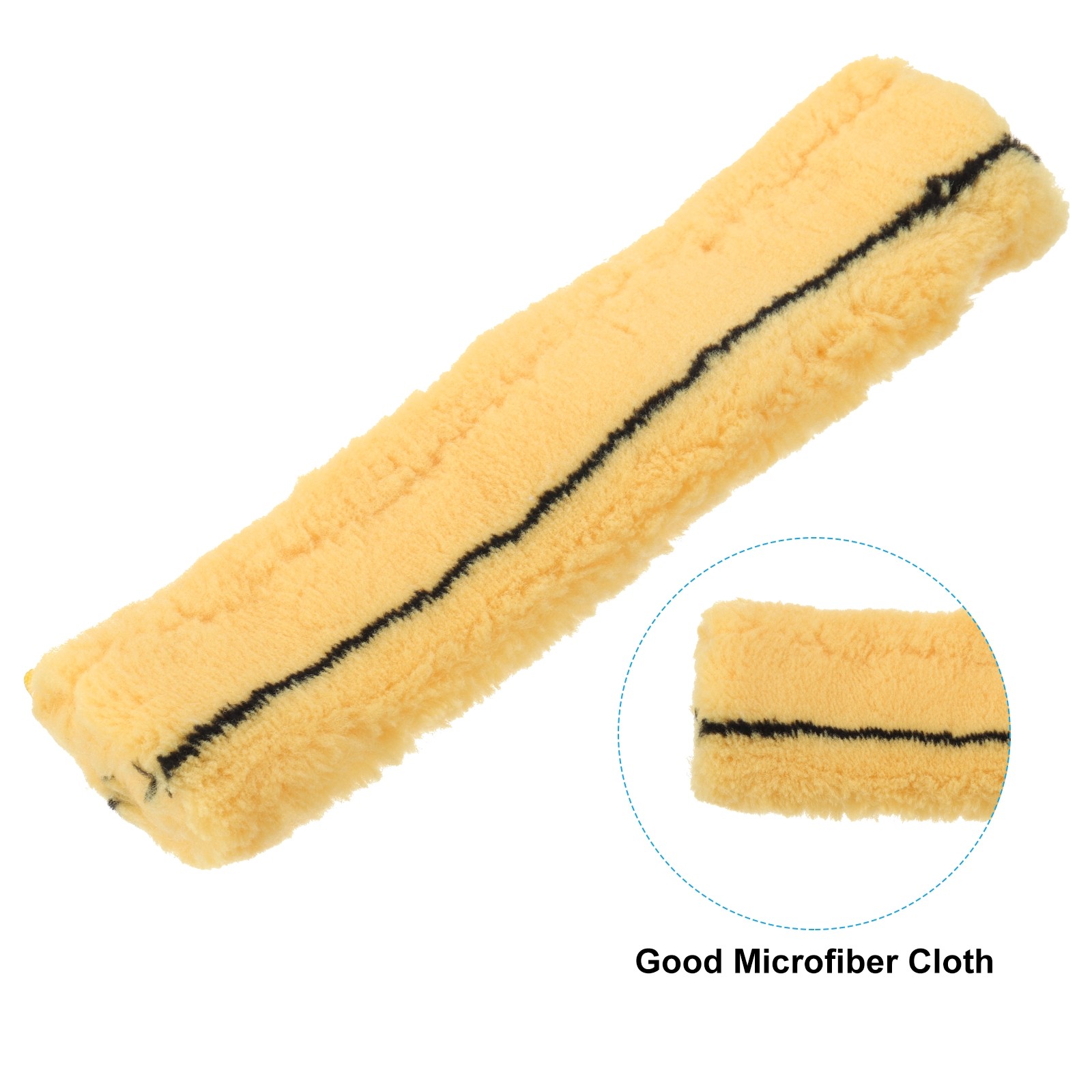 2 Pcs Microfiber Window Scrubber Replacement Head 9.84 Inch Yellow