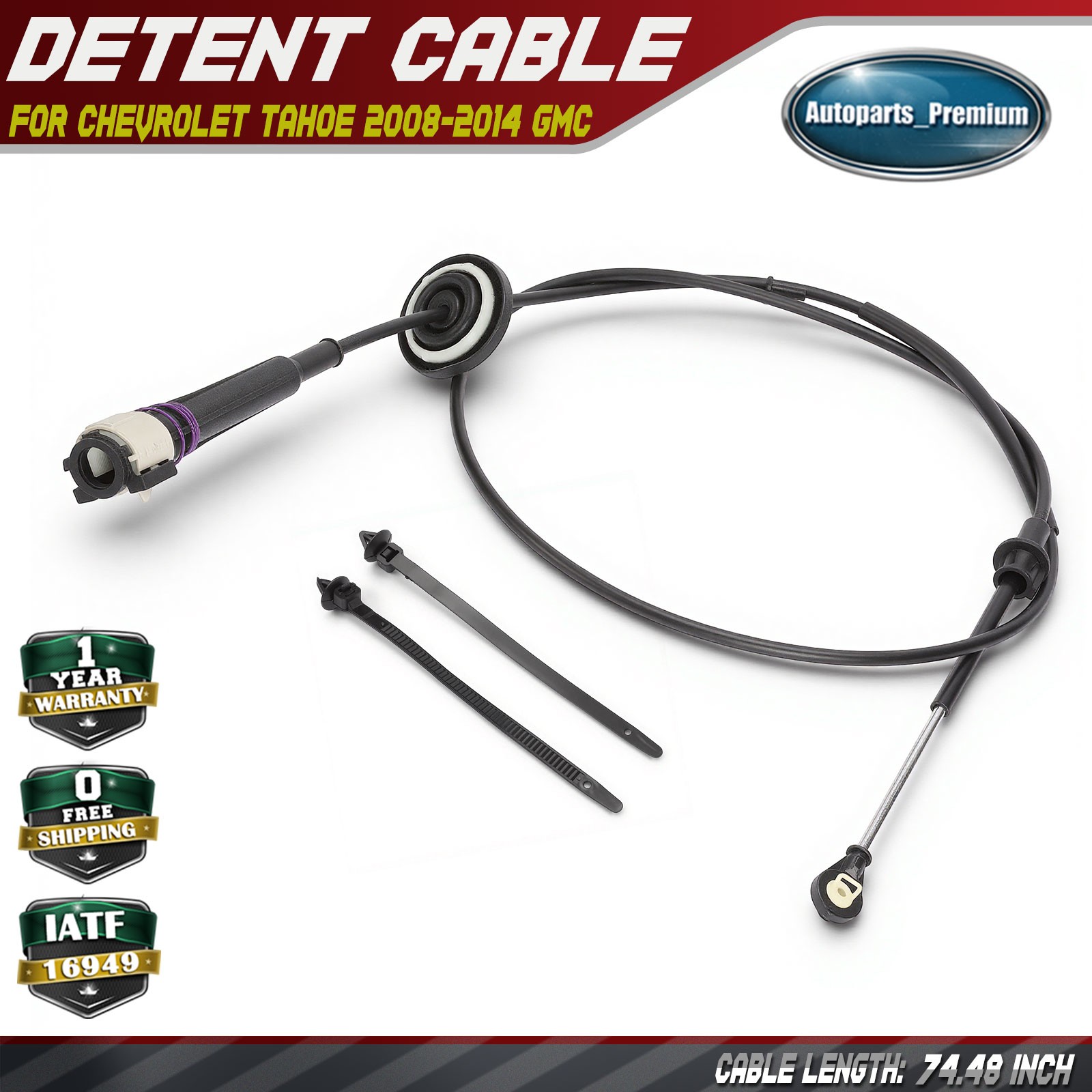74.48 In Upper Automatic Transmission Detent Cable for Chevrolet Silverado 1500