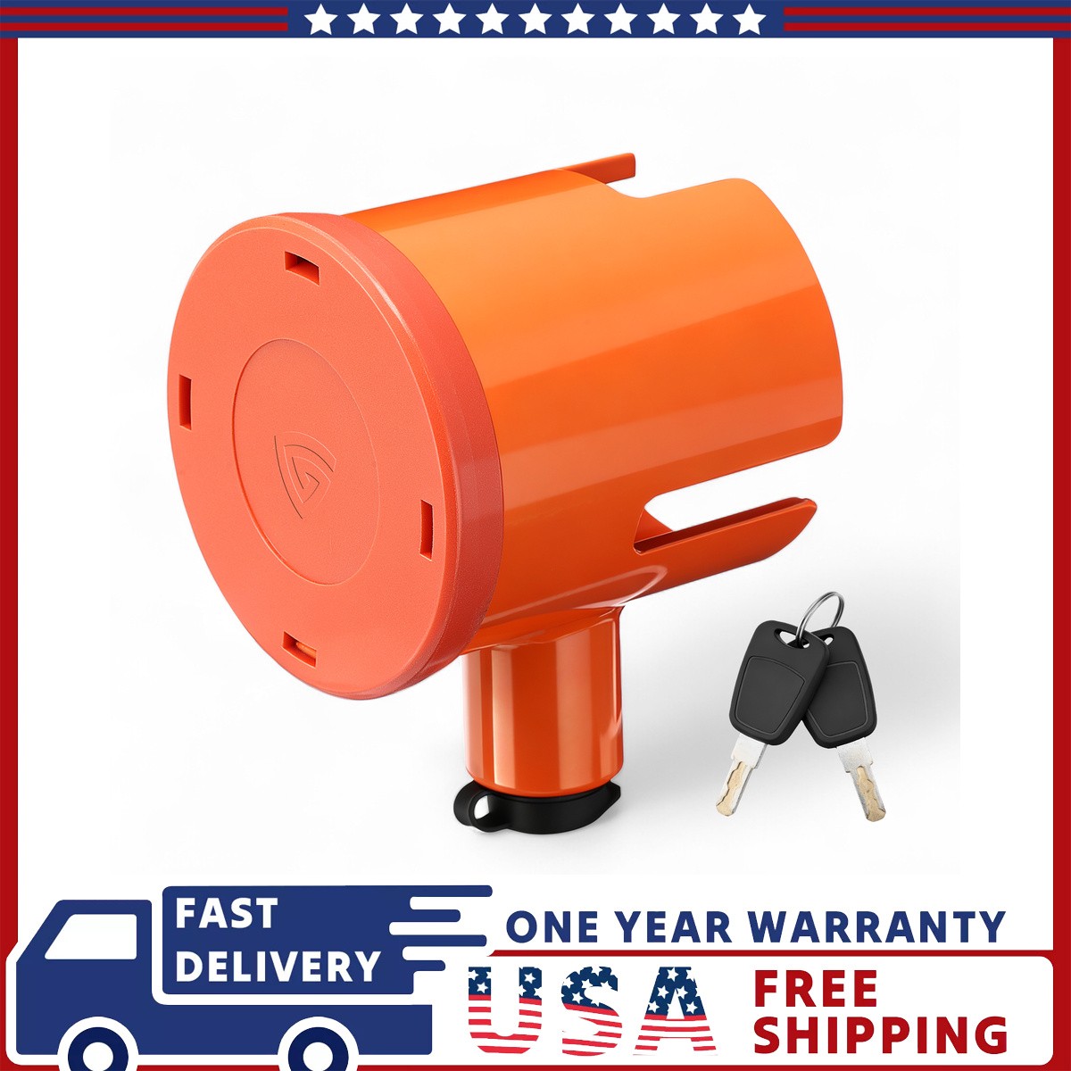 Trailer Coupler Lock Fits 2-5/16 Inch Couplers NEW Orange US 1PCS Heavy Duty